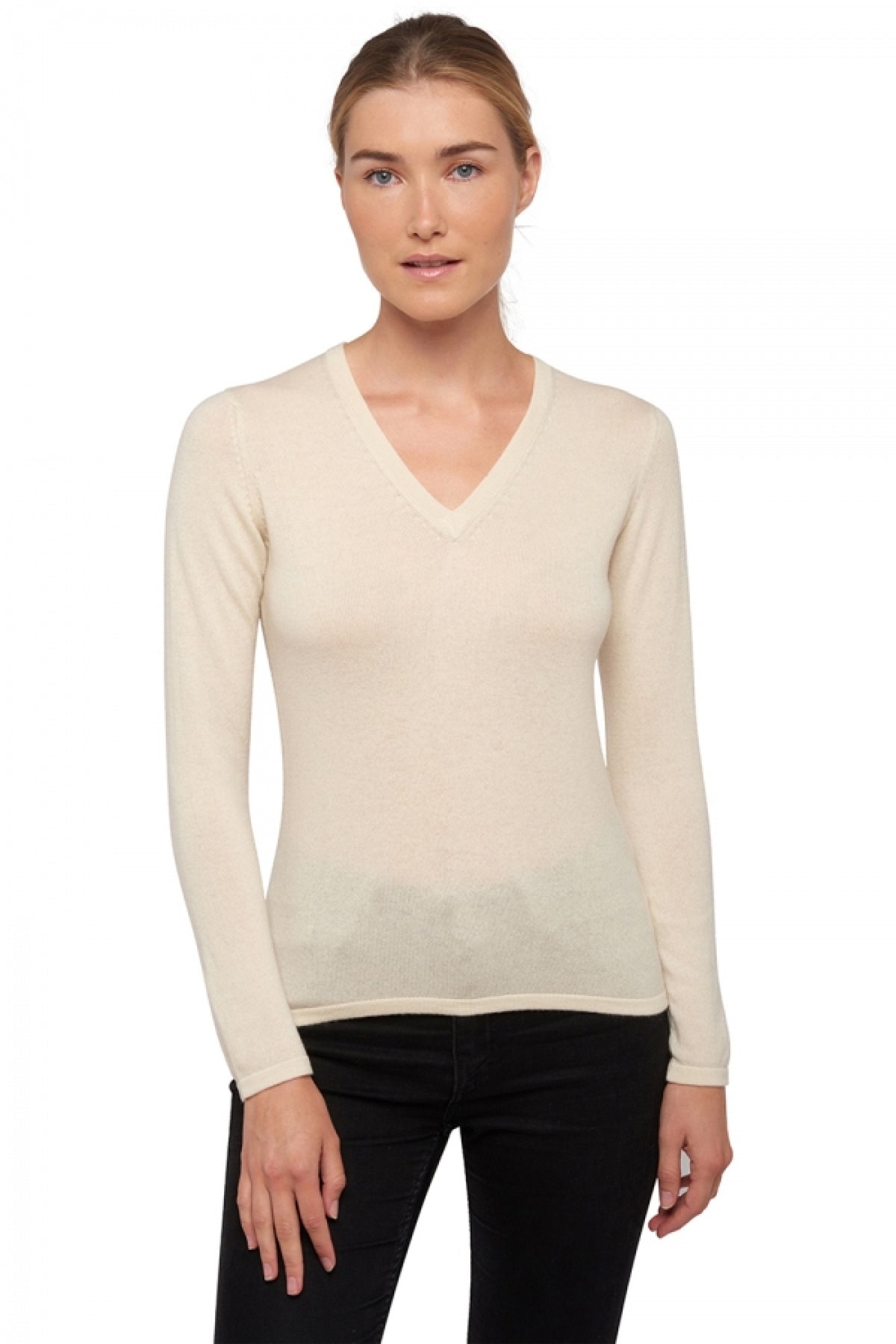 Emma en cachemire femme - natural écru - Mahogany