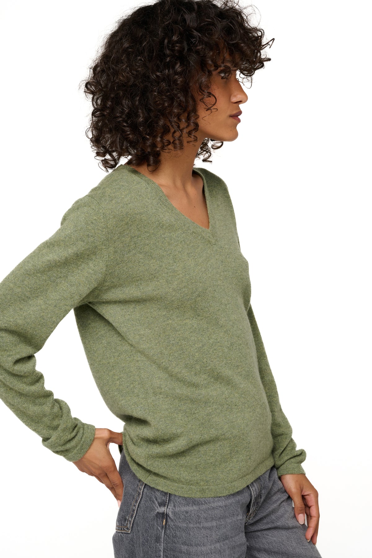 Emma en cachemire femme - Vue 1 - vert chiné - Mahogany