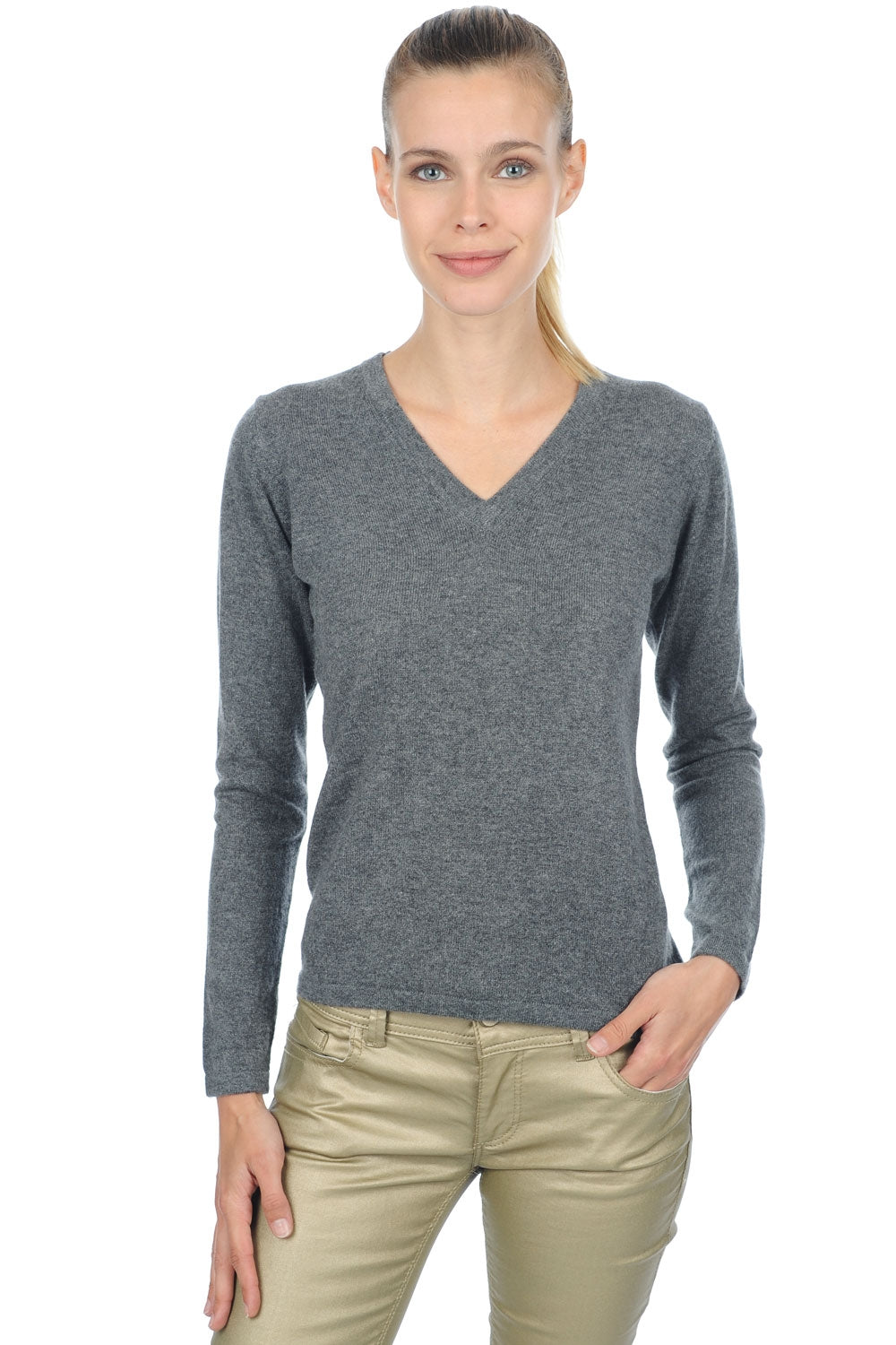 Emma Premium en cachemire femme - premium graphite - Mahogany