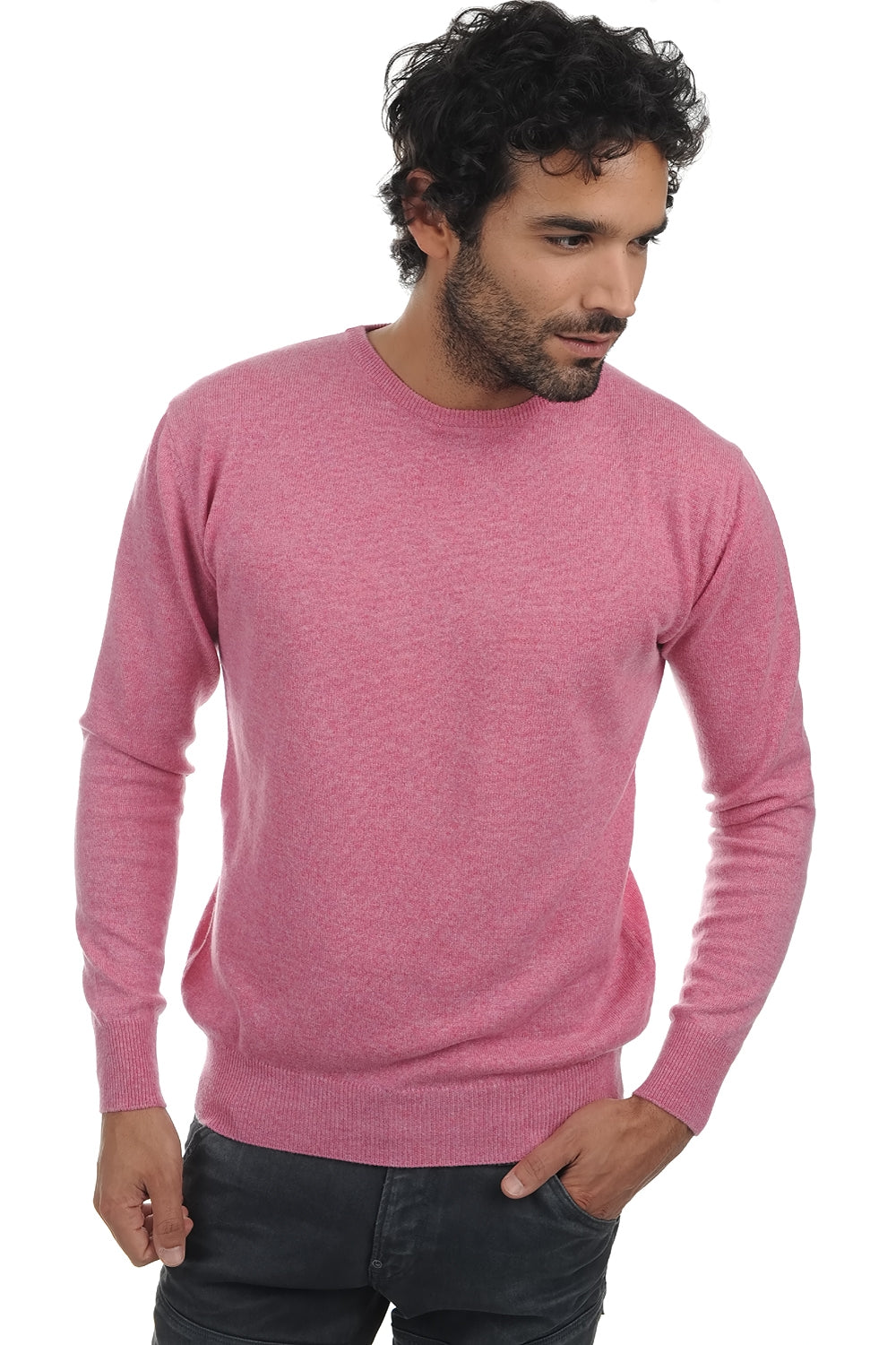 Keaton en cachemire homme - bubble gum - Mahogany