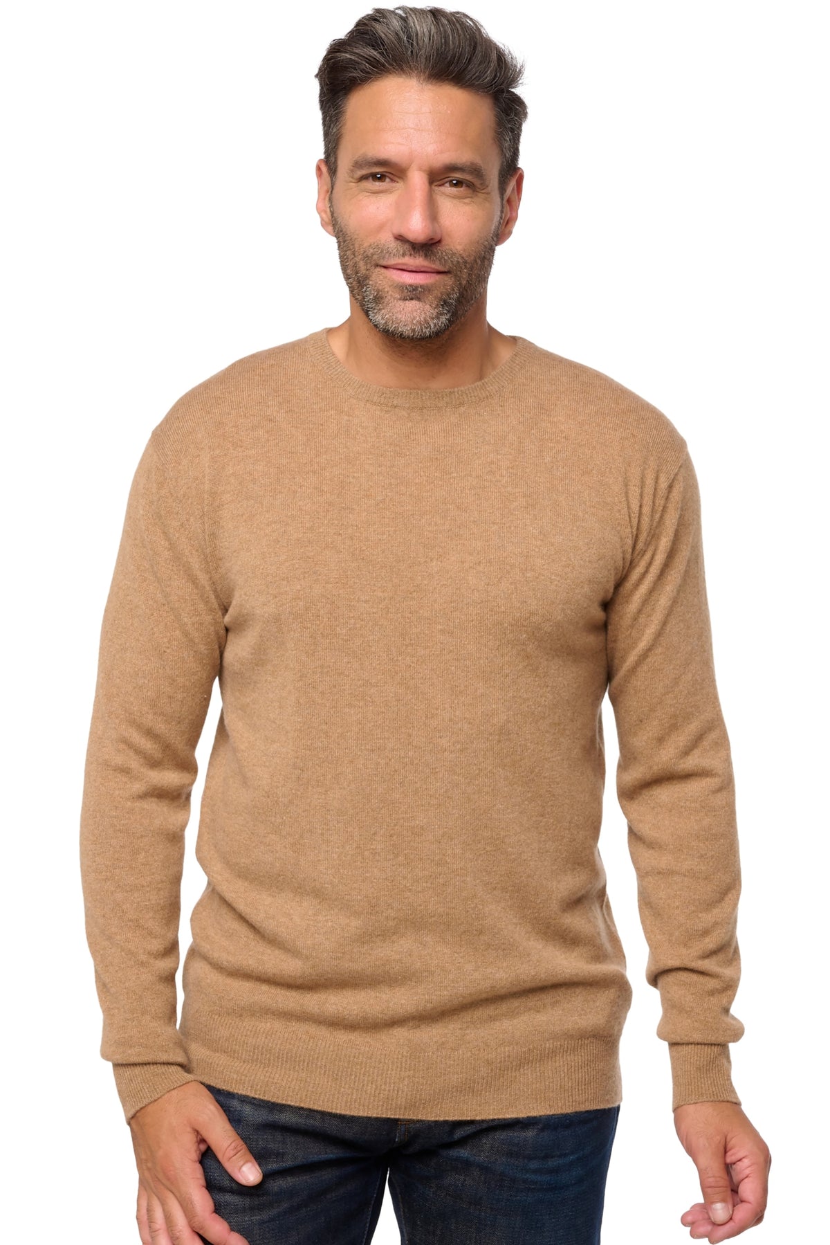 Keaton en cachemire homme - camel chiné - Mahogany