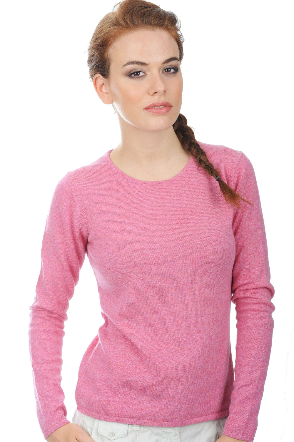 Line en cachemire femme - bubble gum - Mahogany