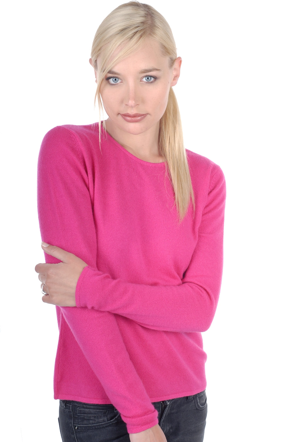 Line en cachemire femme - fuchsia - Mahogany