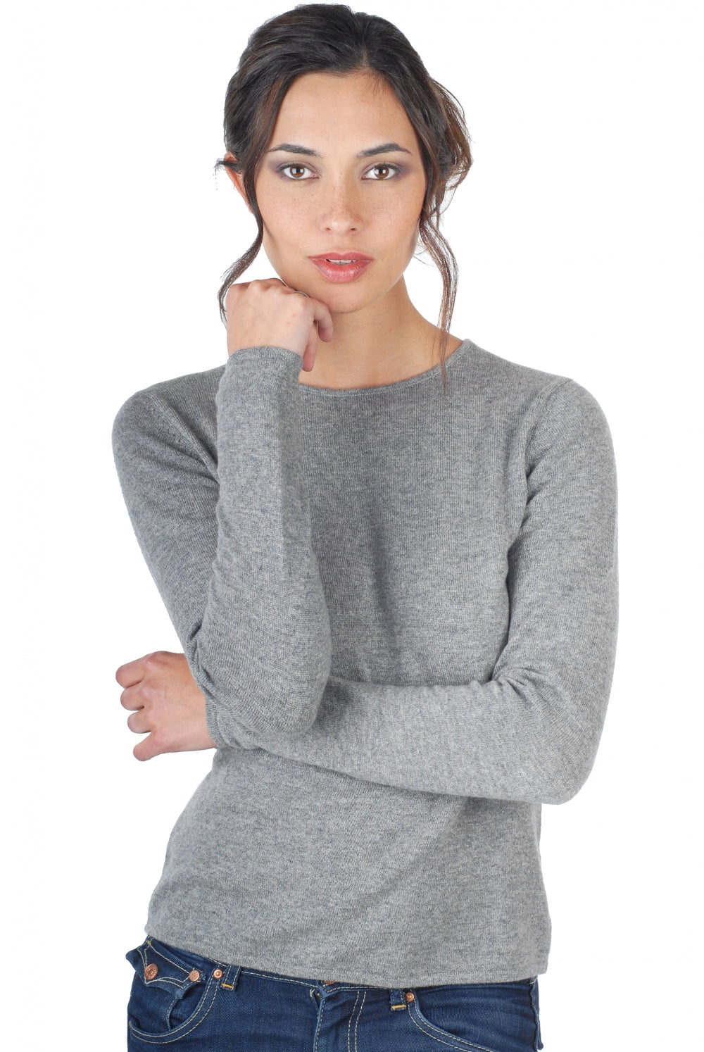 Line en cachemire femme - gris chiné - Mahogany