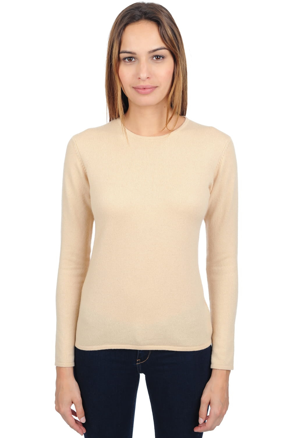 Line en cachemire femme - honey - Mahogany