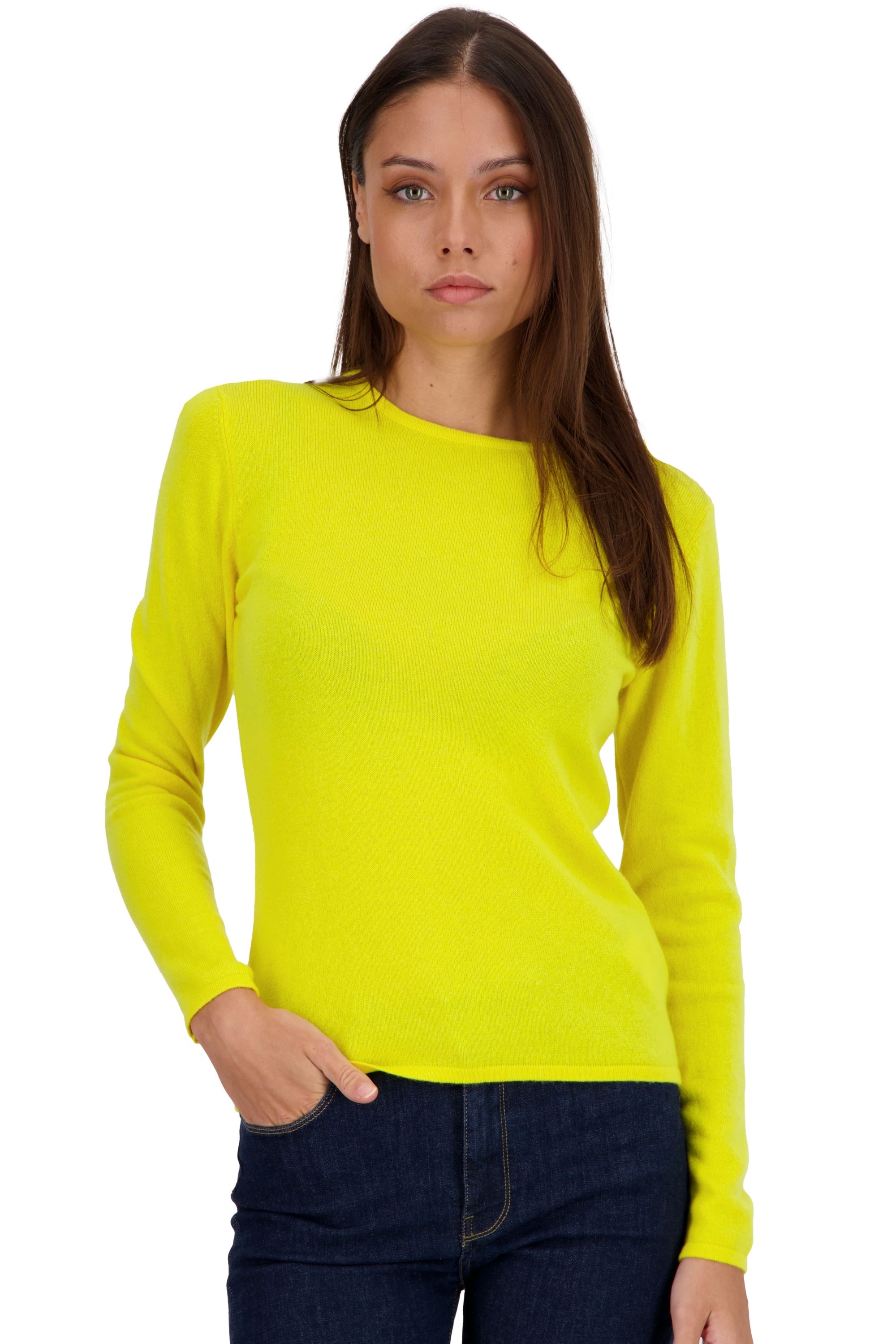 Line en cachemire femme - jaune citric - Mahogany