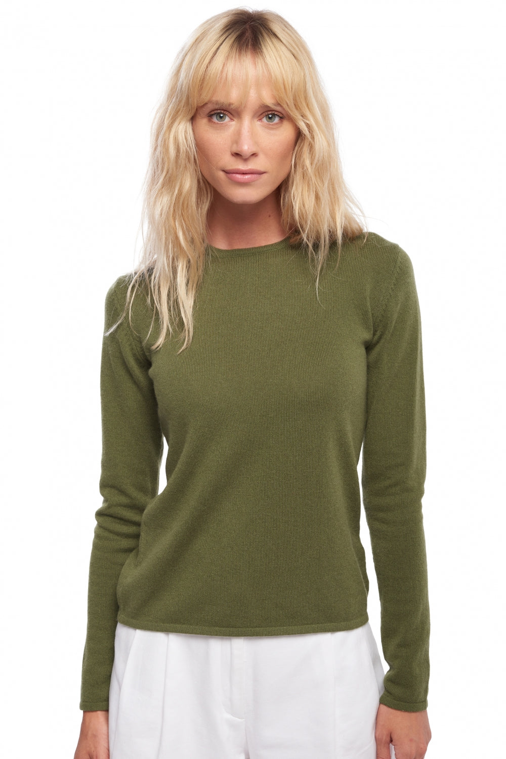Line en cachemire femme - kaki - Mahogany