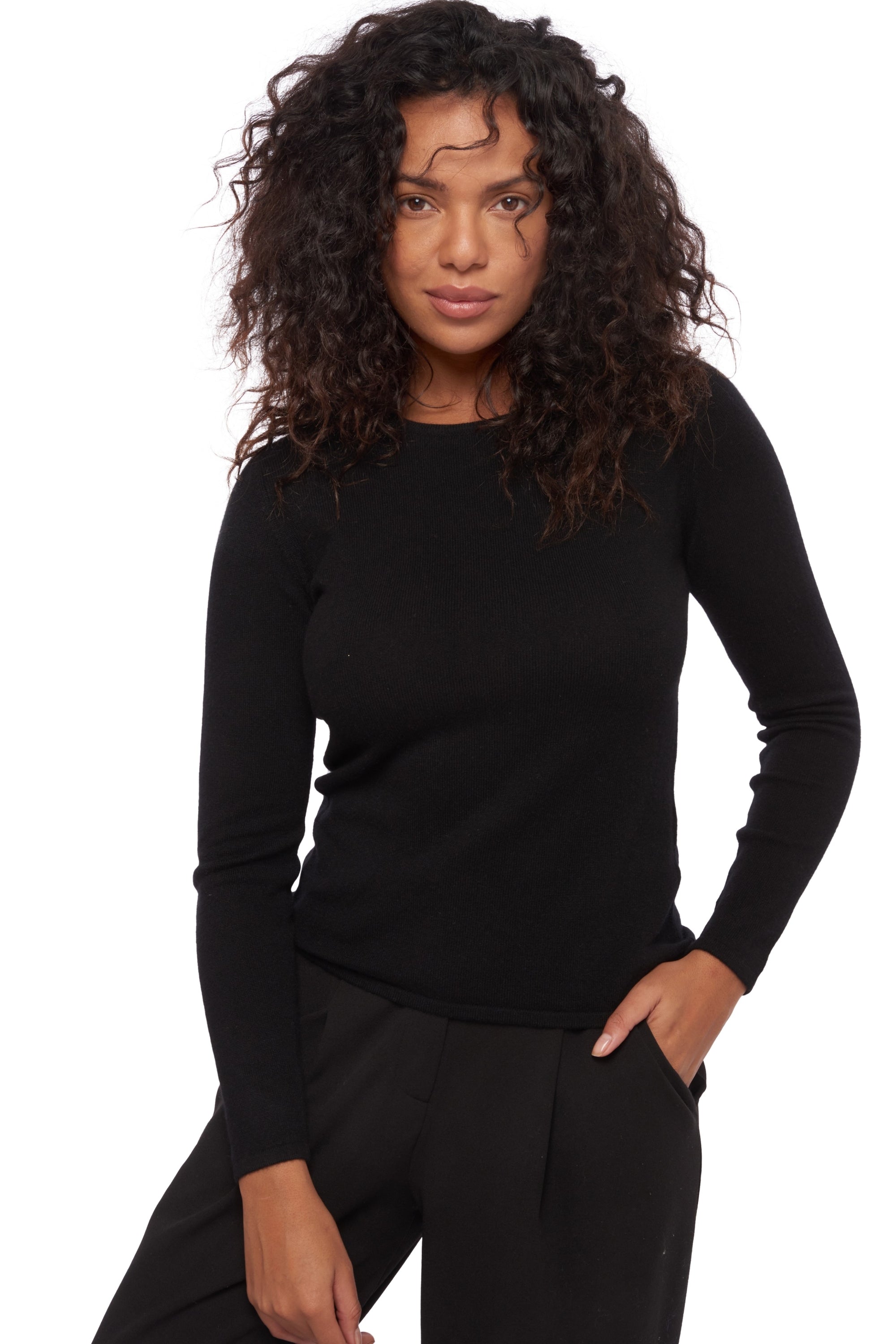 Line en cachemire femme - noir - Mahogany