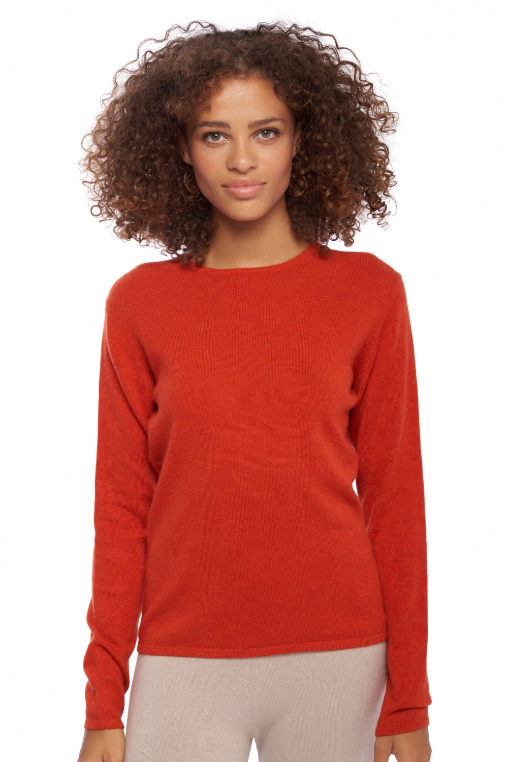 Line en cachemire femme - paprika - Mahogany