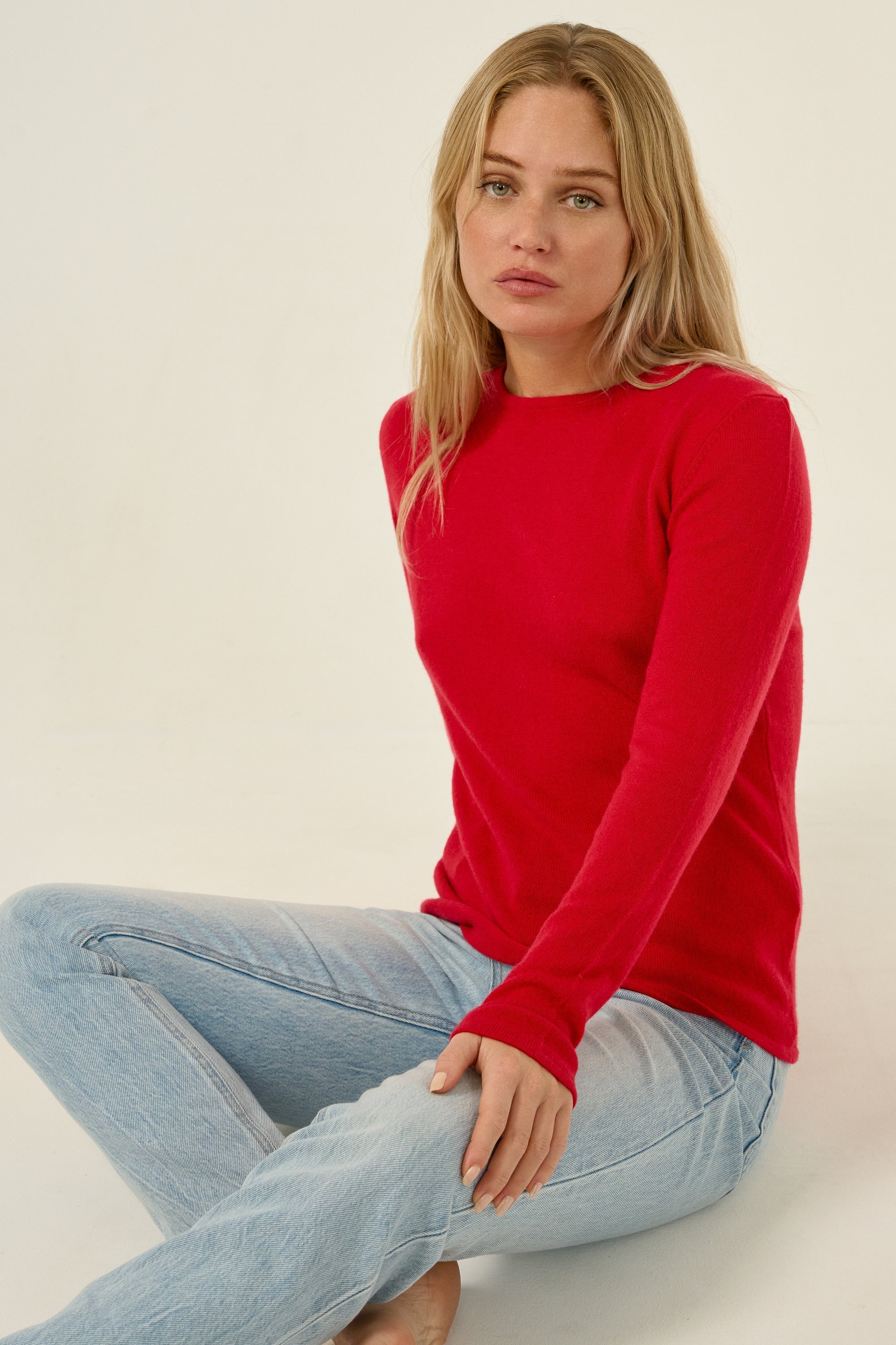 Line en cachemire femme - rouge velours - Mahogany