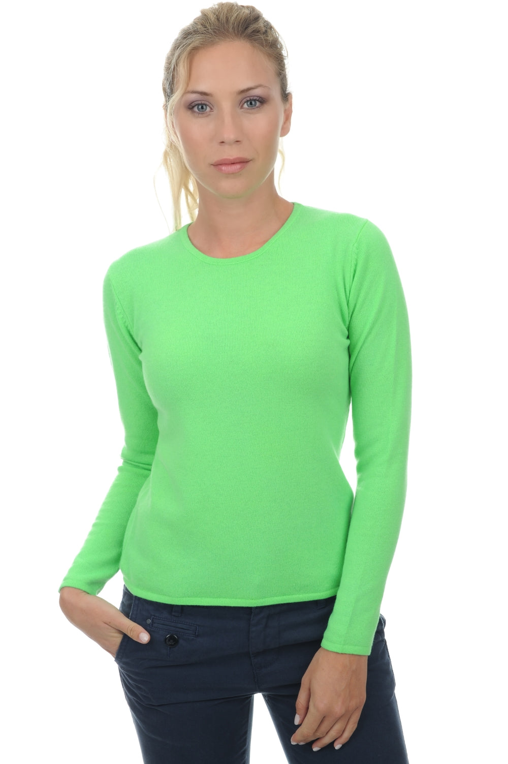 Line en cachemire femme - vert néon - Mahogany