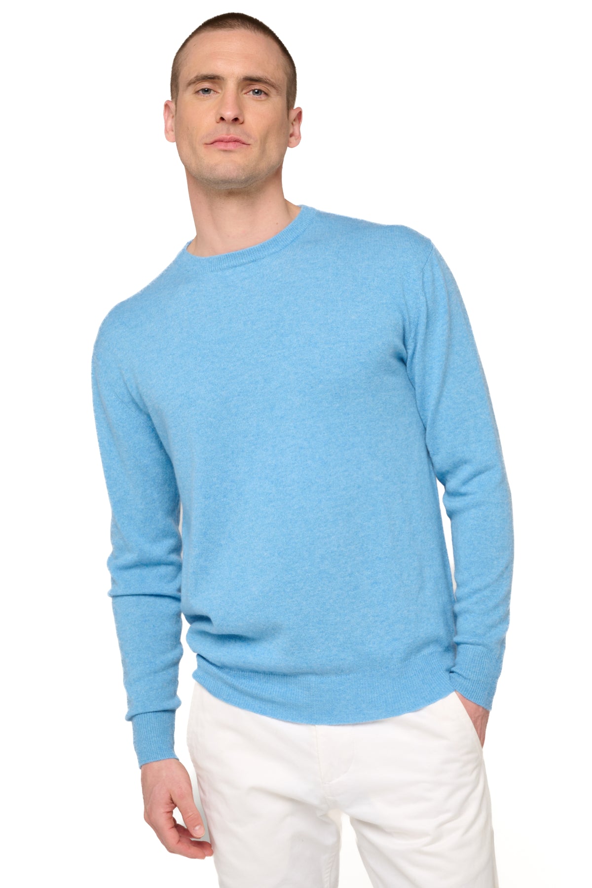 Nestor en cachemire homme - bleu azur chiné - Mahogany