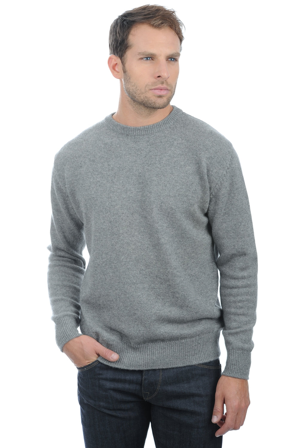 Nestor 4F en cachemire homme - gris chiné - Mahogany