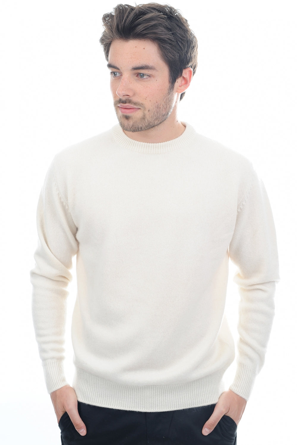 Nestor 4F en cachemire homme - natural écru - Mahogany