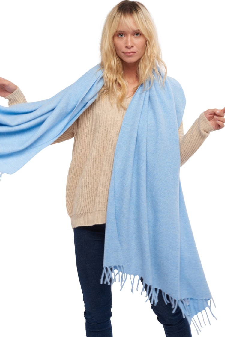 Niry en cachemire femme - bleu azur chiné - Mahogany