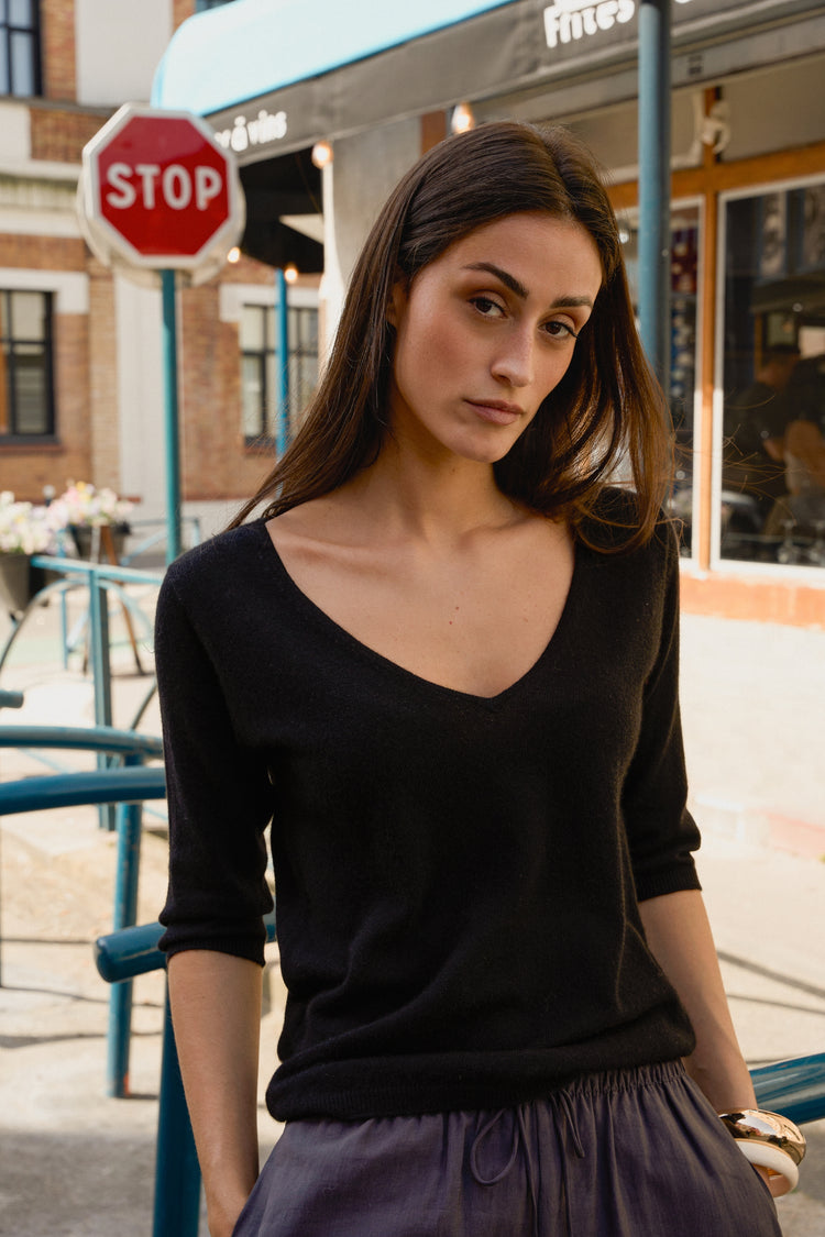 Odessa en cachemire femme - noir - Mahogany