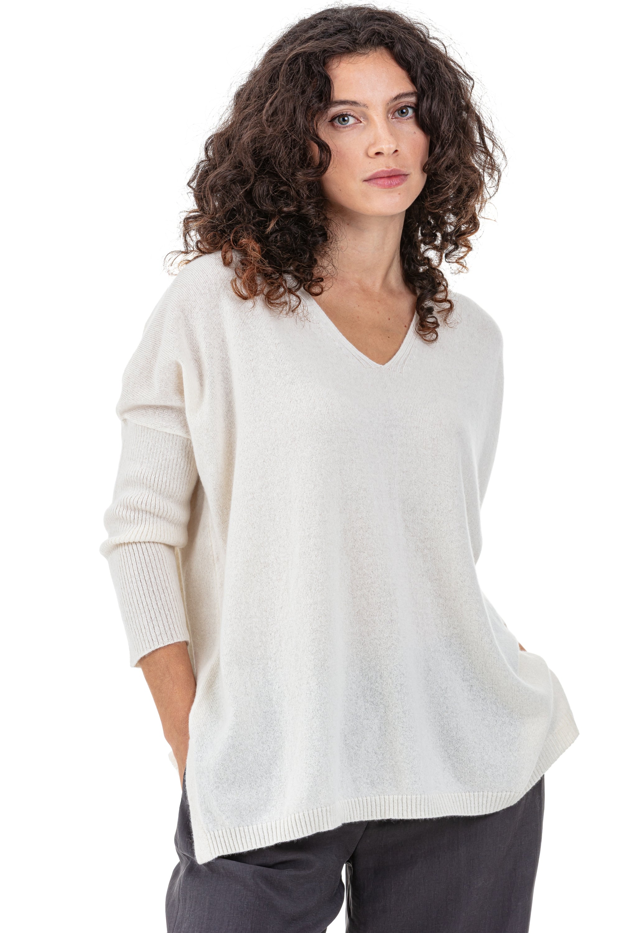 Pippa en cachemire femme - natural écru - Mahogany