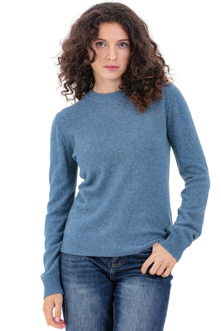 Pull en yak, 100 % Yak, femme, col col rond, coupe droite, manches longues, fine, , Mahogany