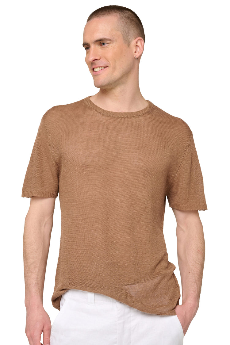 Rayan en lin homme - nutmeg - Mahogany