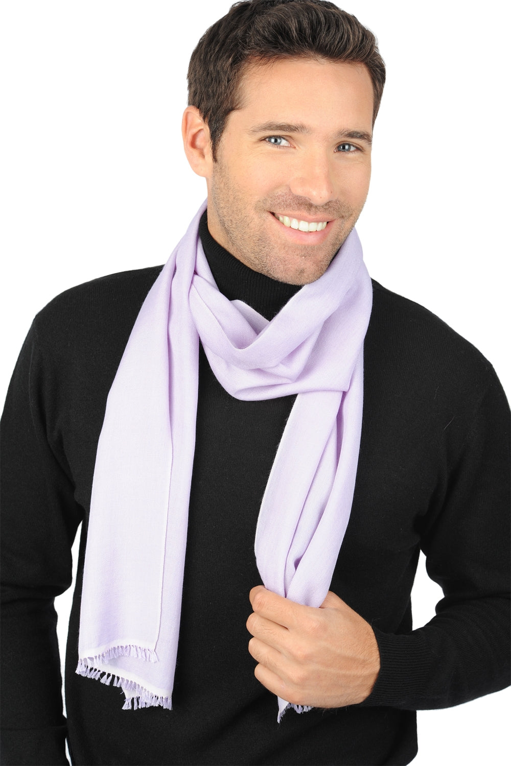 Scarva en cachemire et soie femme - mauve lumineux - Mahogany