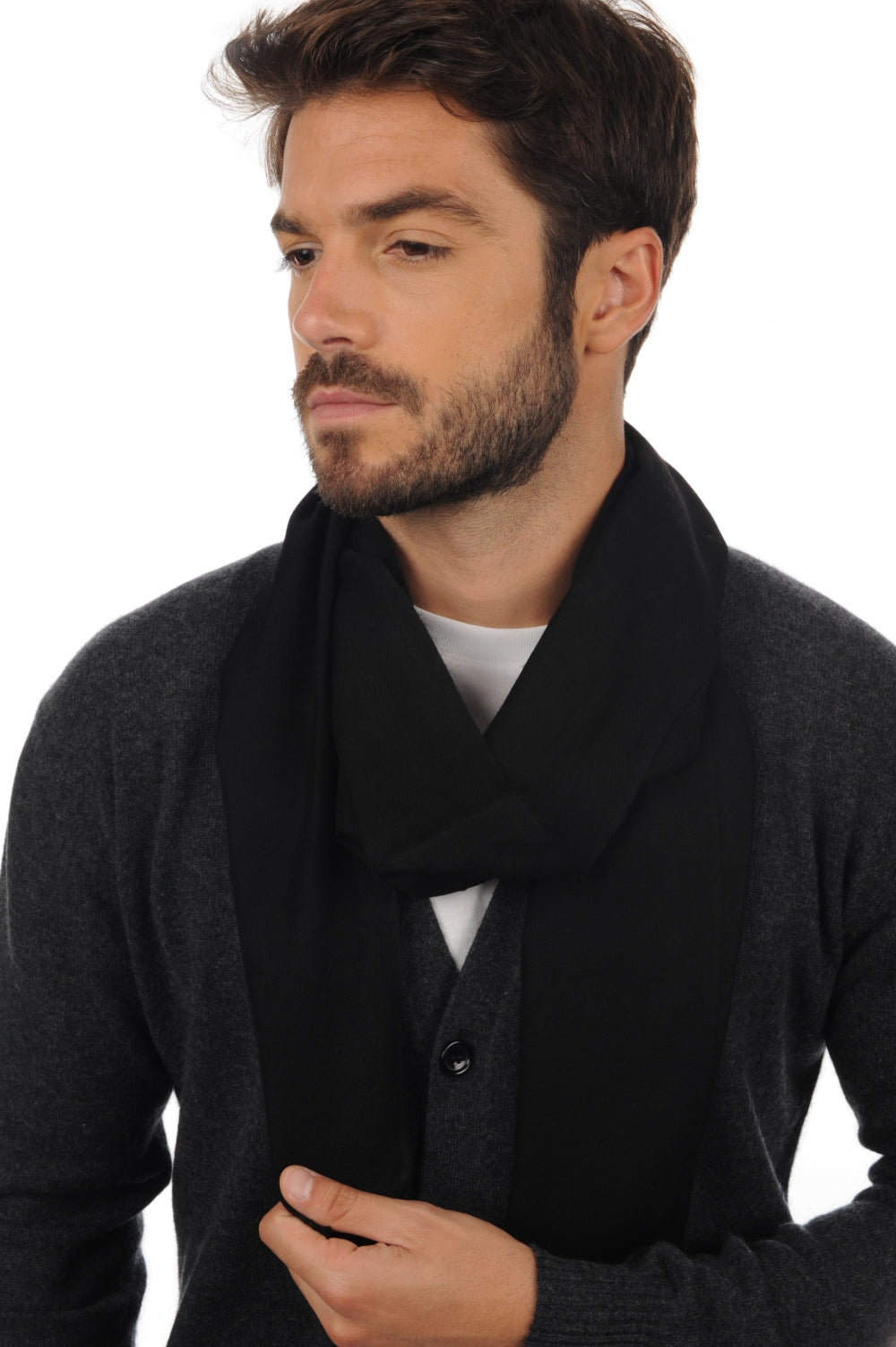 Scarva en cachemire et soie femme - noir - Mahogany