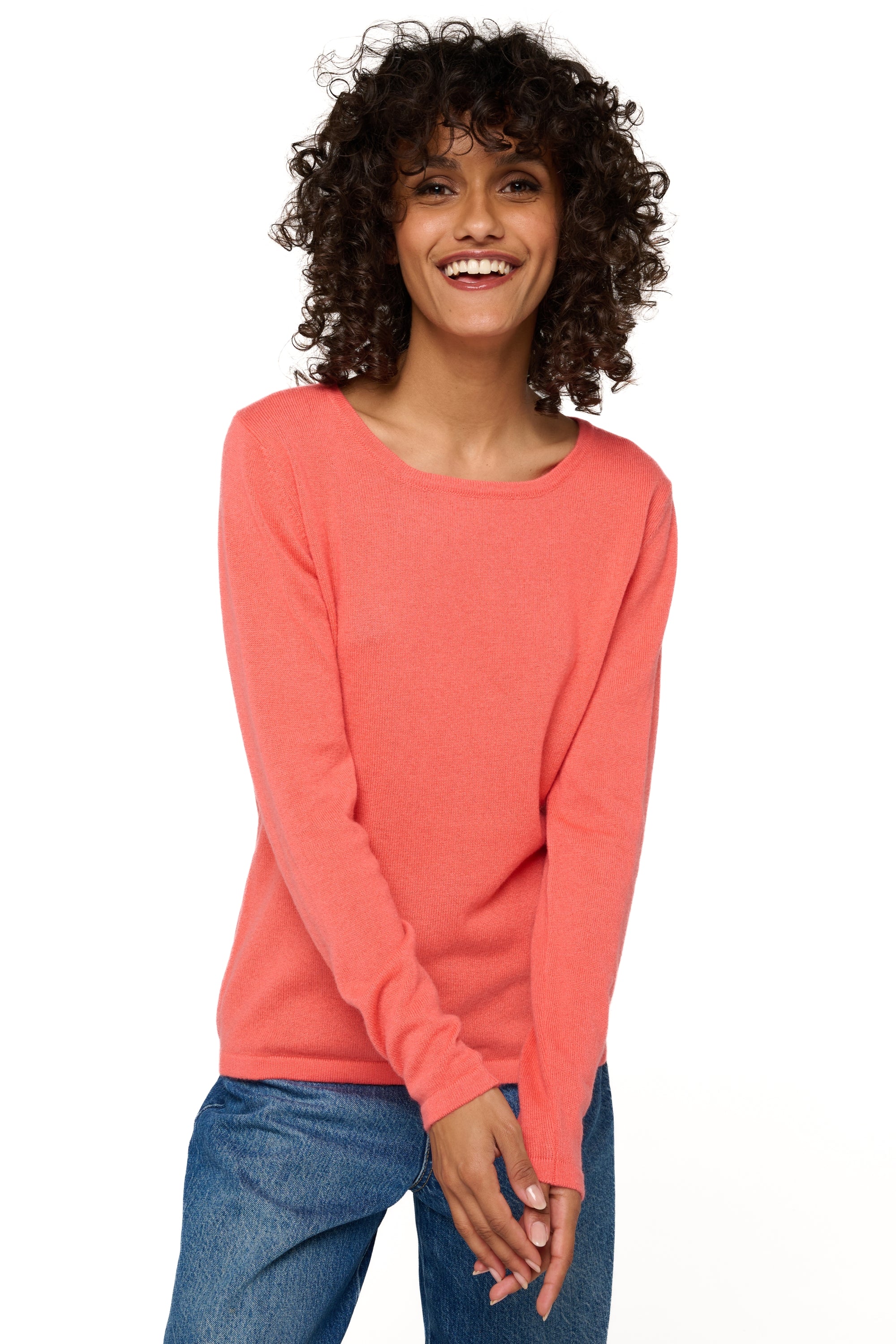 Solange en cachemire femme - corail lumineux - Mahogany