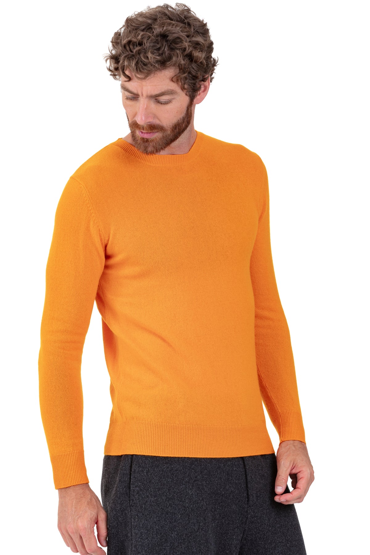 Tao en cachemire homme - orange - Mahogany