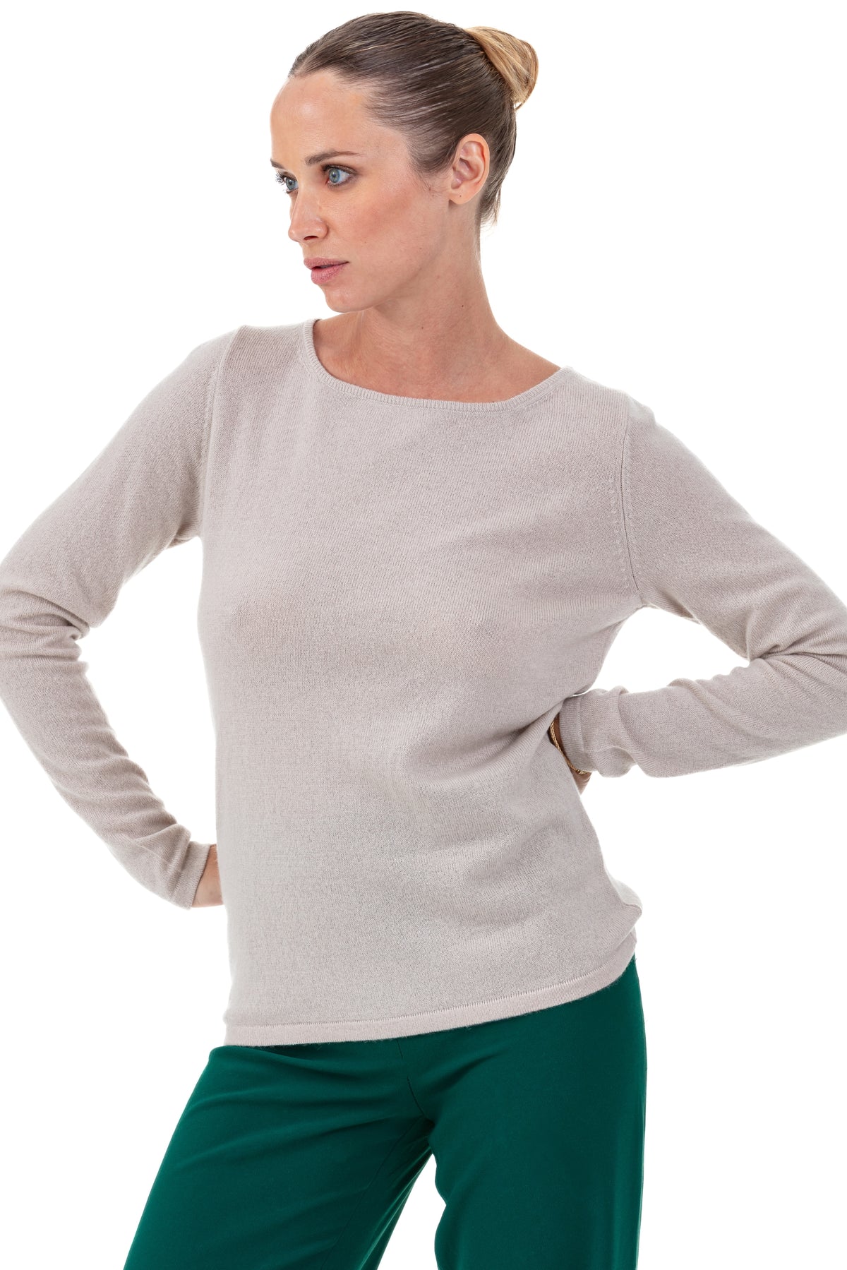 Tennessy en cachemire femme - jute - Mahogany