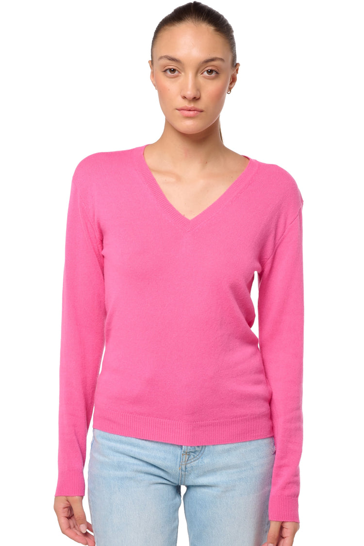 Tessa en cachemire femme - flashy rose - Mahogany