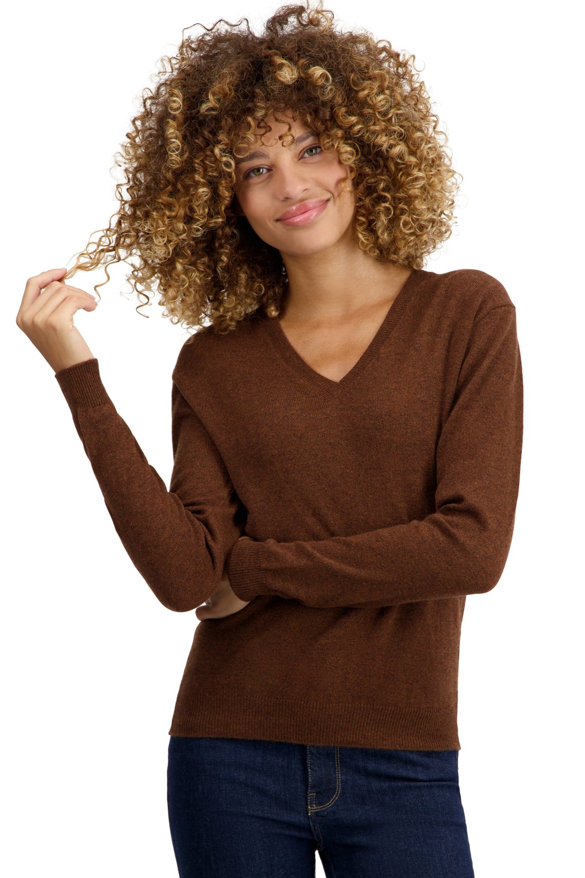 Tessa en cachemire femme - mace - Mahogany