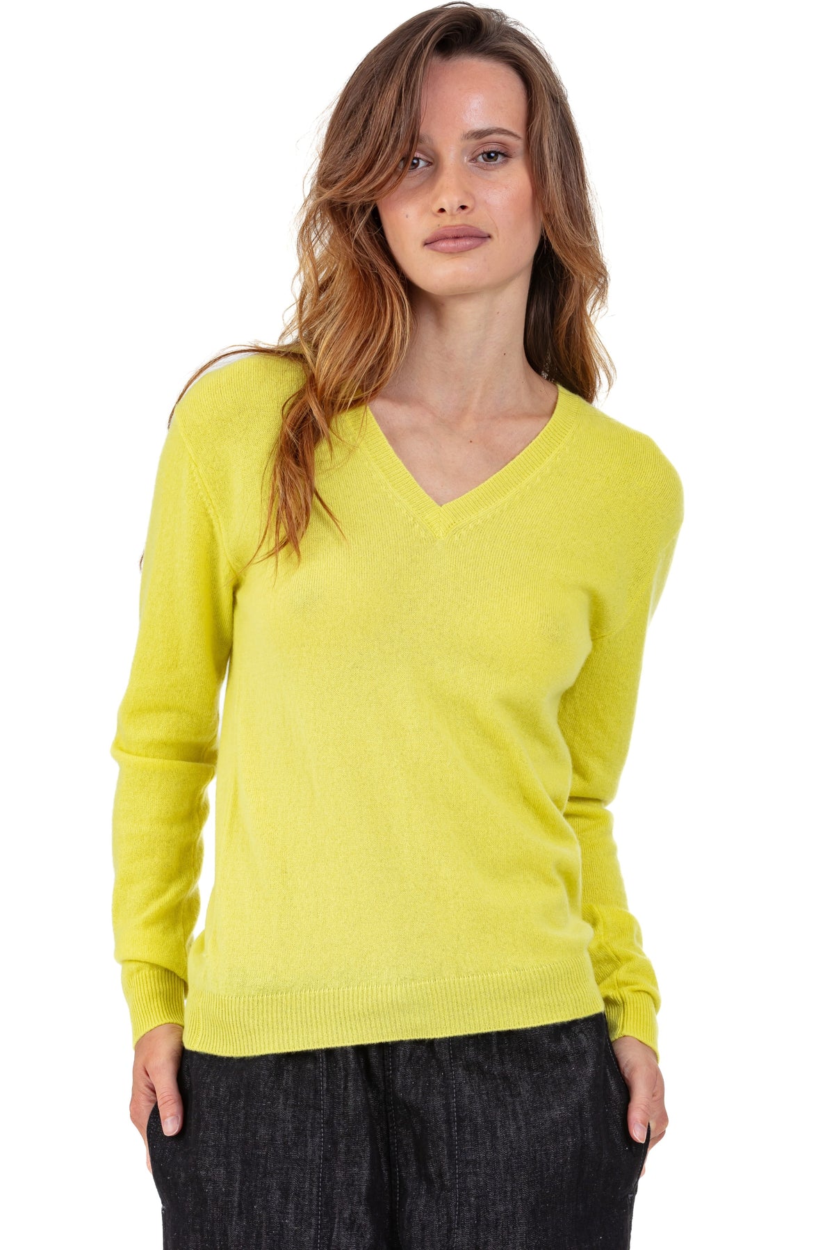 Tessa en cachemire femme - maize - Mahogany