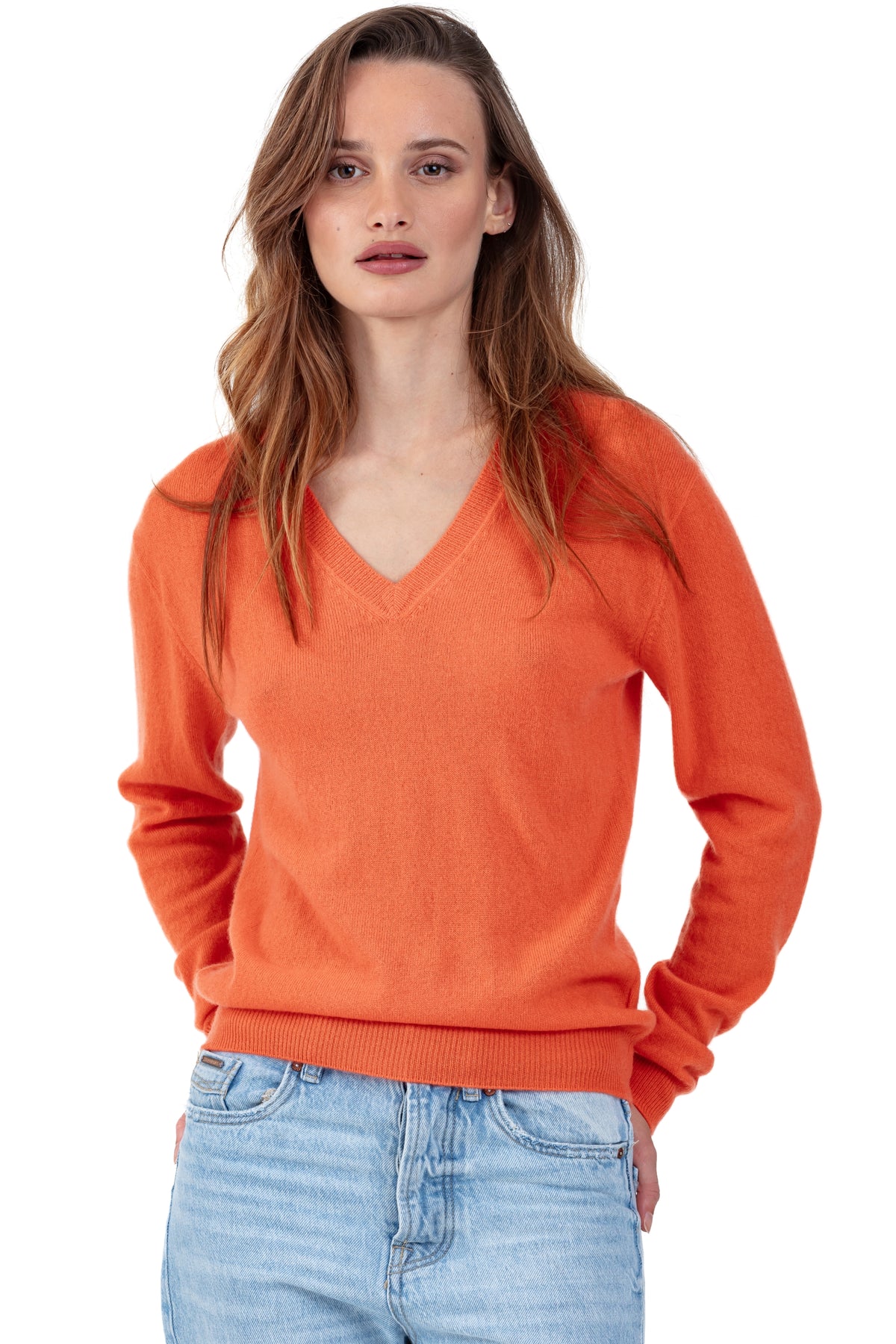 Tessa en cachemire femme - nectarine - Mahogany