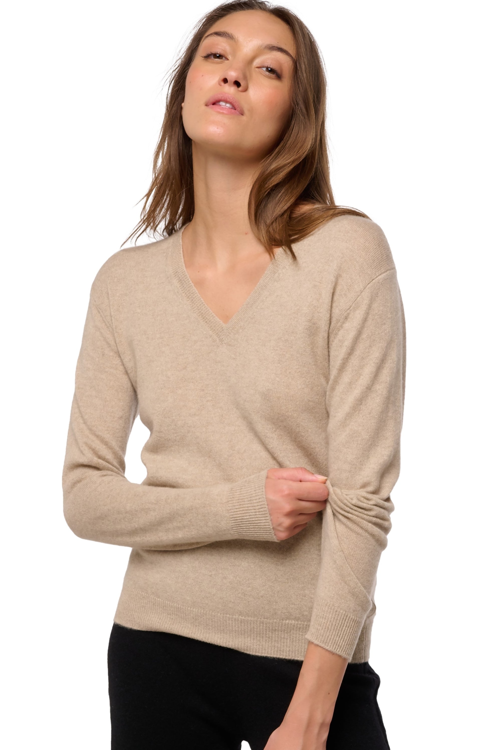 Tessa en cachemire femme - spelt - Mahogany