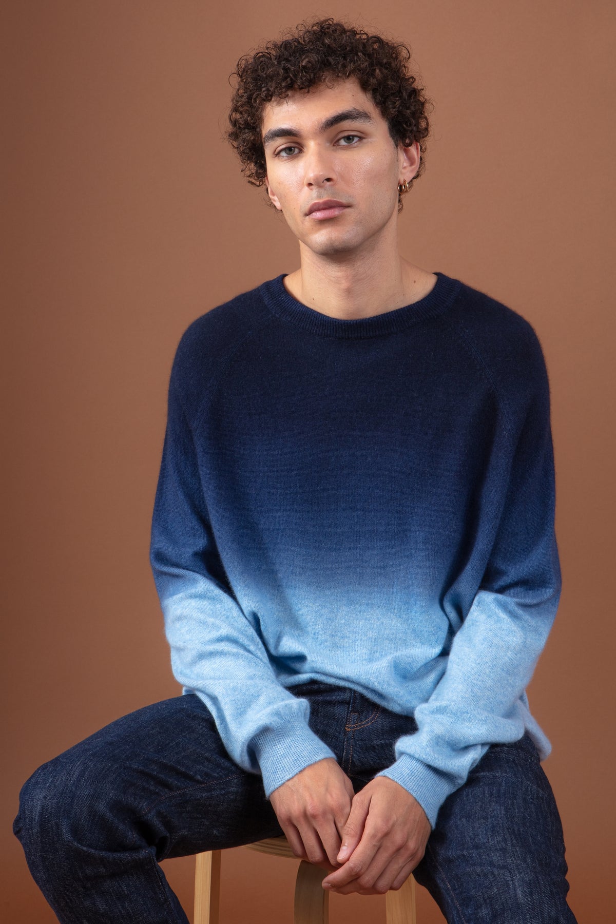 Ticino en cachemire homme - marine foncé / bleu azur chiné - Mahogany