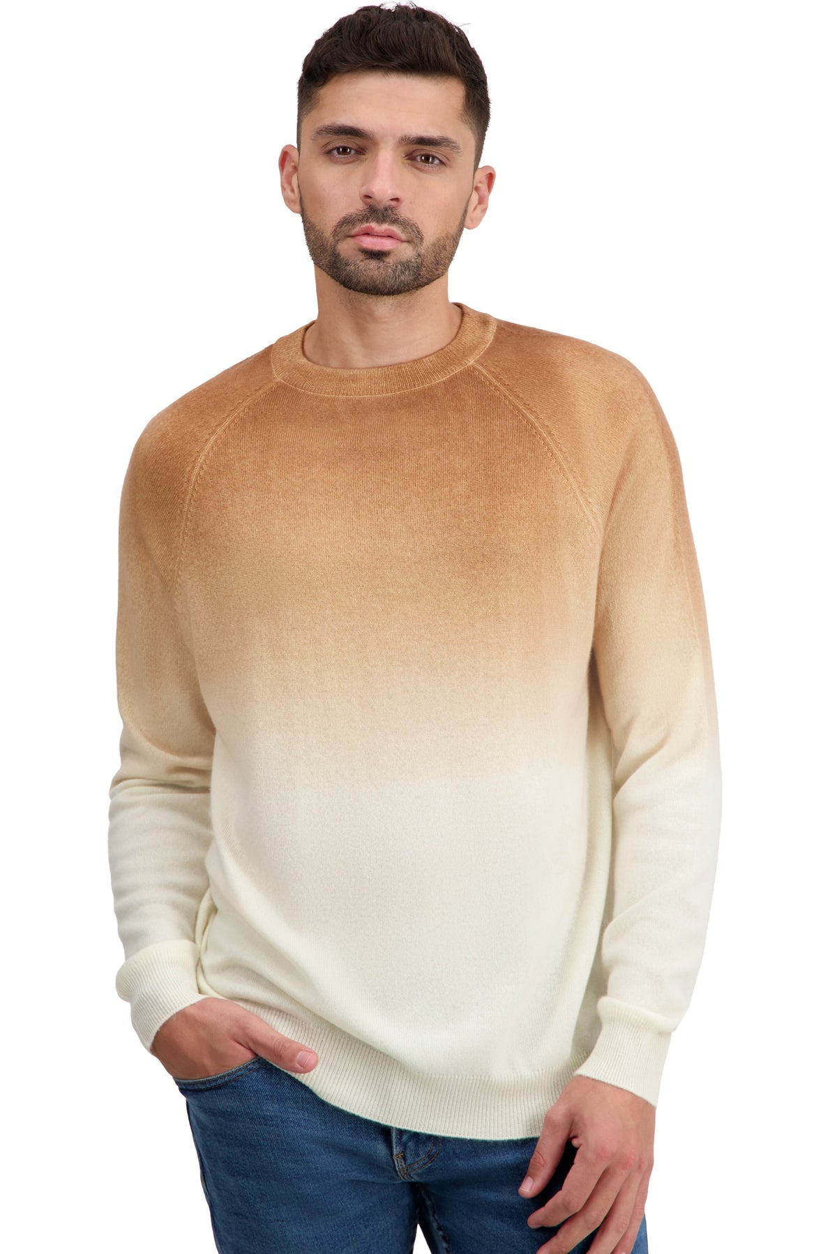 Ticino en cachemire homme - natural écru / camel - Mahogany