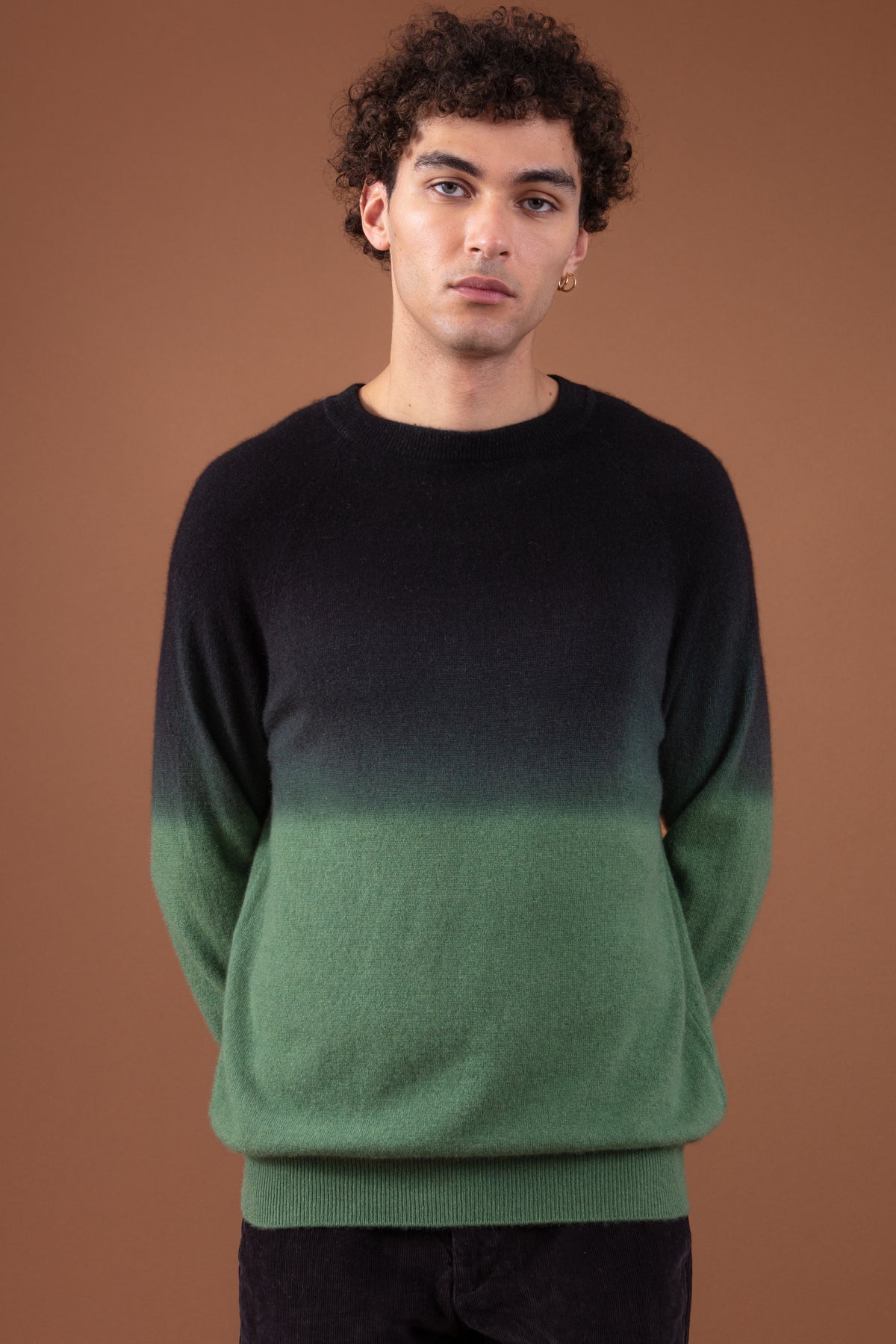Ticino en cachemire homme - noir / foliage - Mahogany