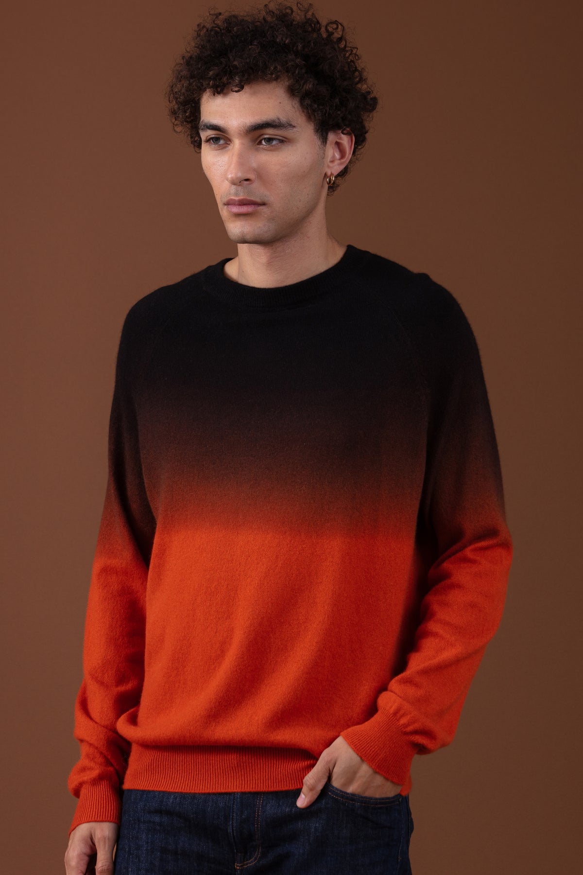Ticino en cachemire homme - noir / marmelade - Mahogany