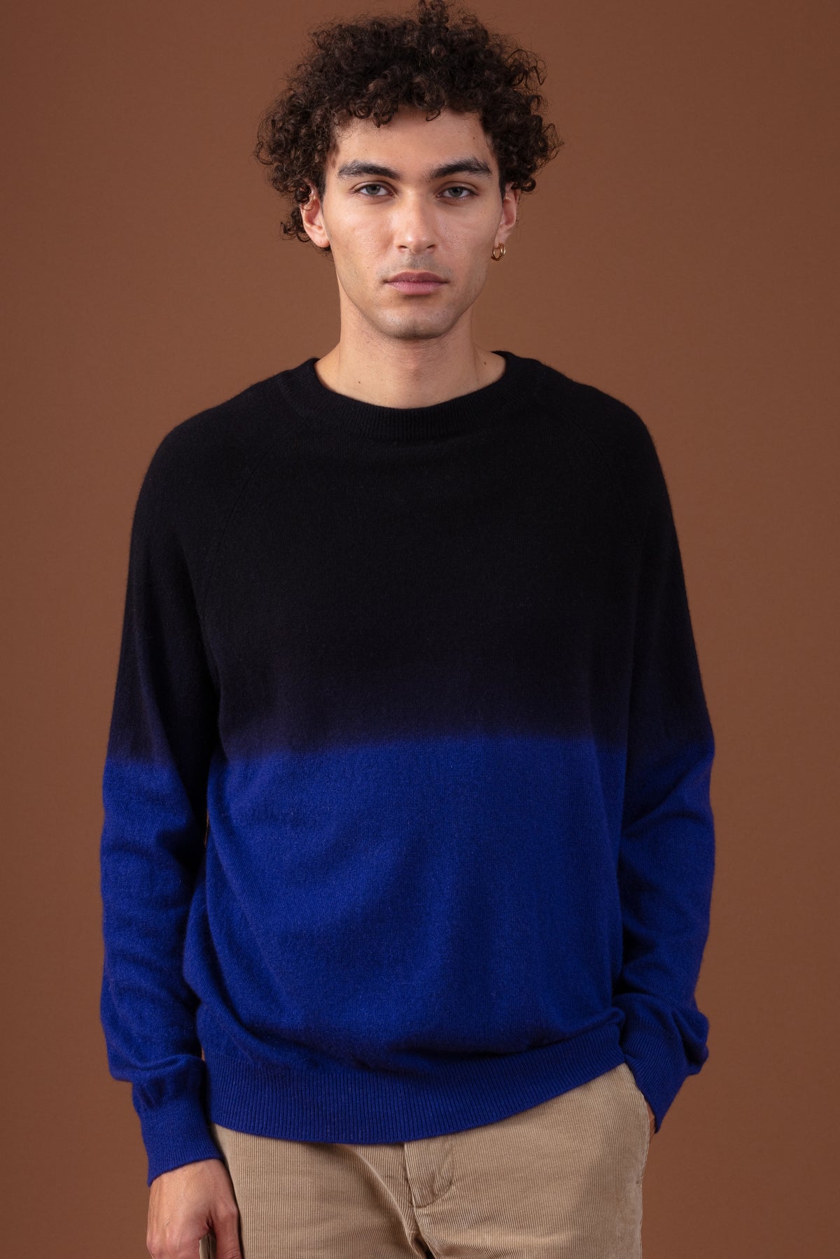 Ticino en cachemire homme - noir / ultra marine - Mahogany