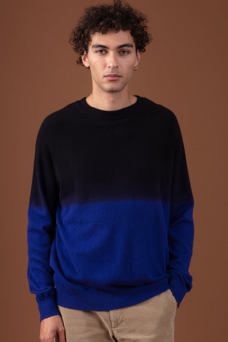 Ticino en cachemire homme - noir / ultra marine - Mahogany