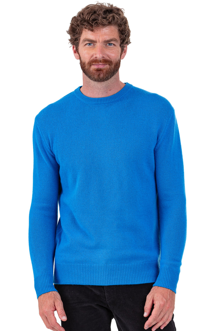 Pull en cachemire, 100 % Cachemire, homme, col col rond, coupe droite, manches longues, normale / 2 et 4 fils, tricot normal, Mahogany