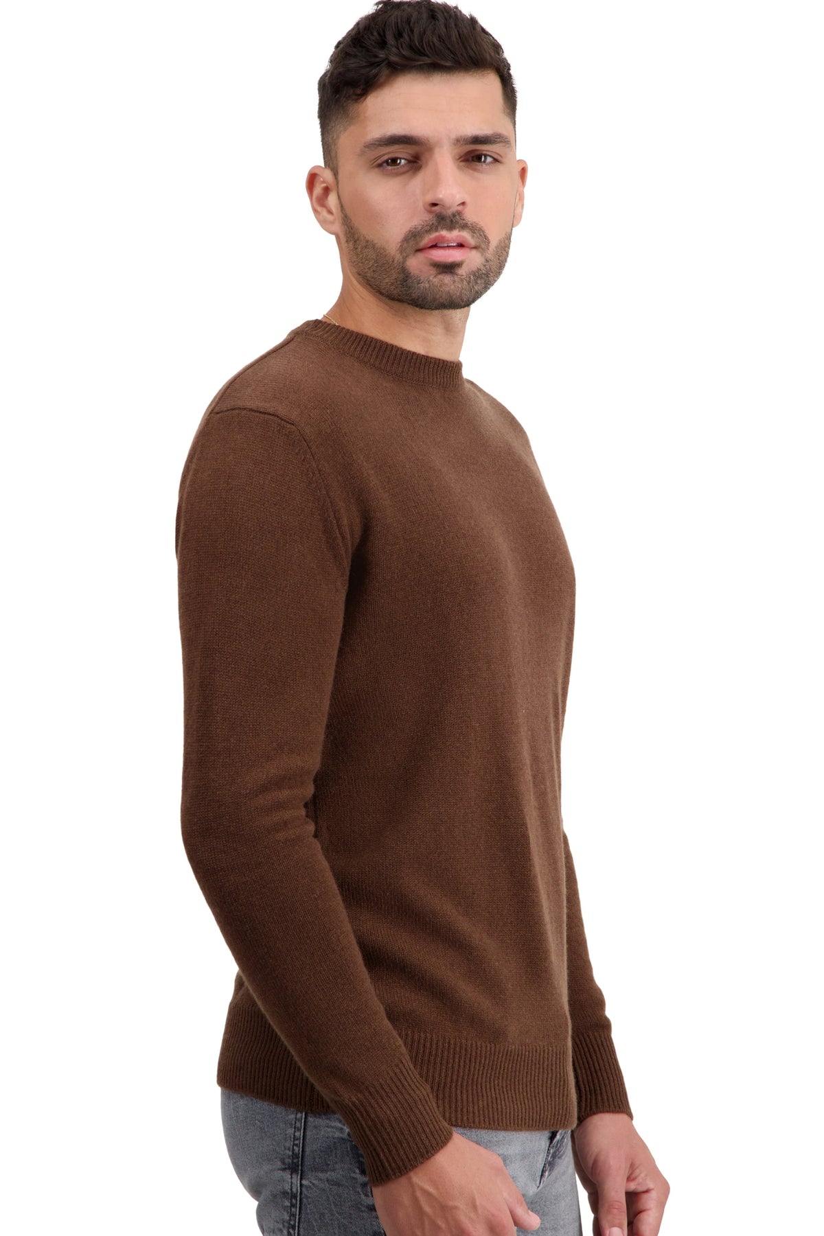 Touraine en cachemire homme - dark camel - Mahogany