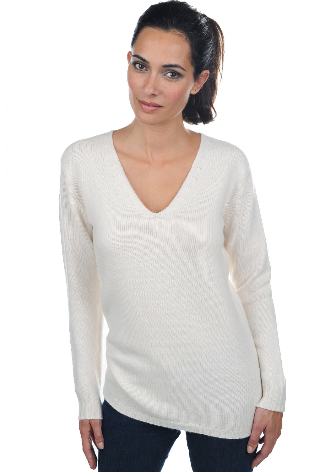 Vanessa en cachemire femme - natural écru - Mahogany