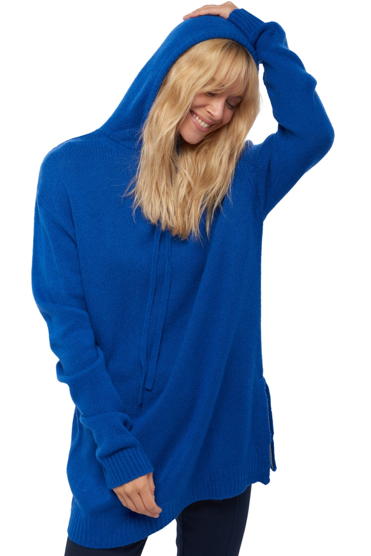 Pull en yak, 100 % Yak, femme, capuche, coupe ample, manches longues, normale / 2 et 4 fils, tricot normal, Mahogany
