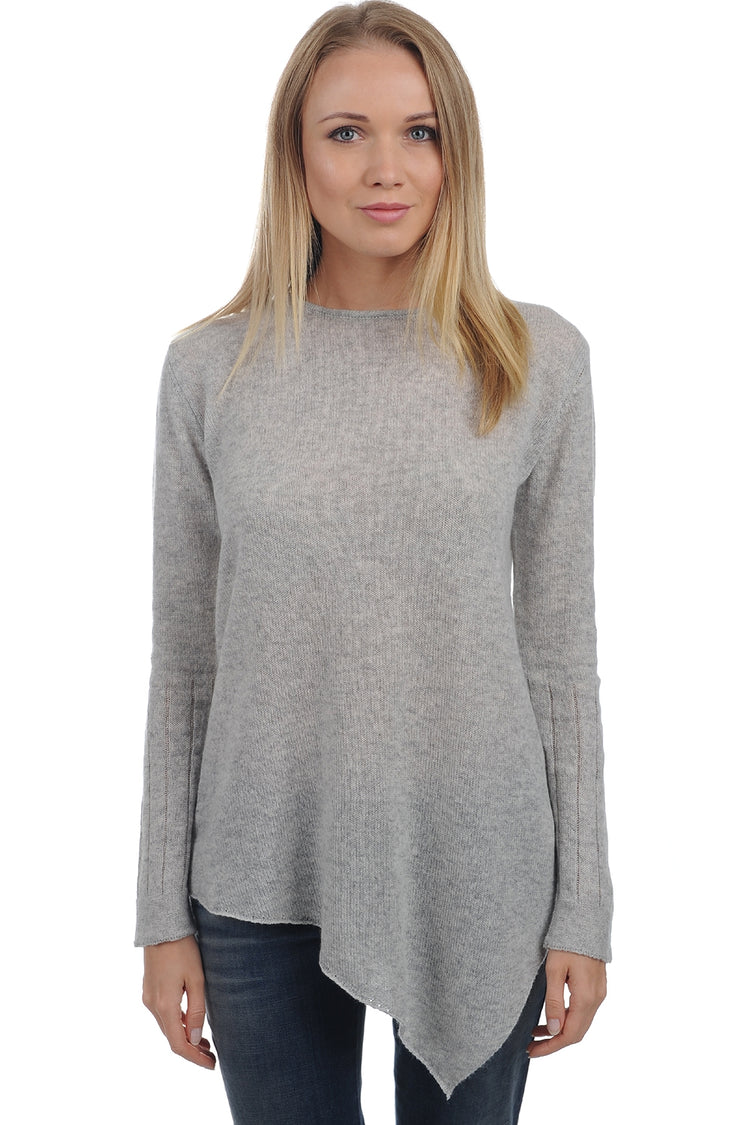 Pull en cachemire, 100 % Cachemire, femme, col col rond, coupe ample, manches longues, normale / 2 et 4 fils, tricot déjaugé, Mahogany