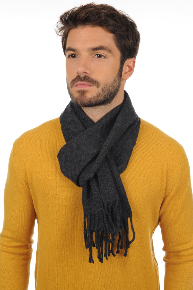 Echarpe en cachemire, 100 % Cachemire, mixte, normale / 2 et 4 fils, tissé épais, Mahogany