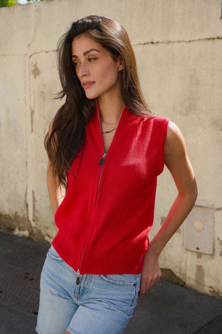 Zaza en cachemire femme - rouge velours - Mahogany