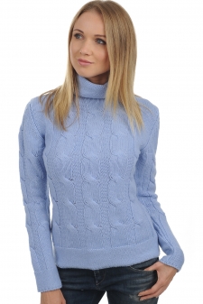 Cachemire  pull femme col roule blanche