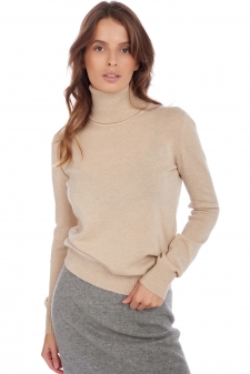 Cachemire Naturel  pull femme col roule natural iki