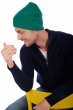 Cachemire accessoires bonnets anshan vert anglais 24 x 22 cm