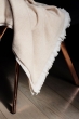 Cachemire accessoires couvertures plaids fougere 130 x 190 ecru beige intemporel 130 x 190 cm